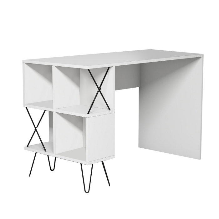 Hanah Home Mesa de Estudio con Estanterías - Blanco y Negro Hanah Home Mesa de Estudio con Estanterías - Blanco y Negro